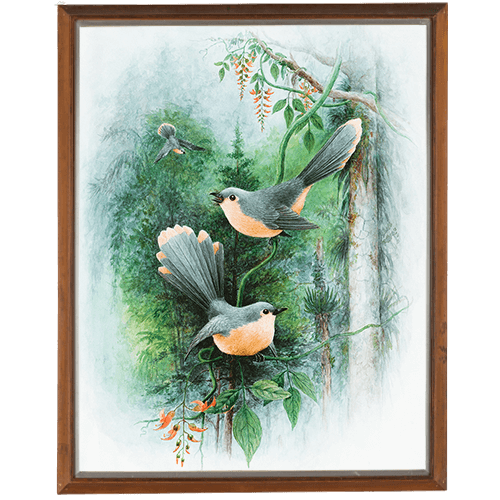 تابلو با نقاشی پرندگان جفت